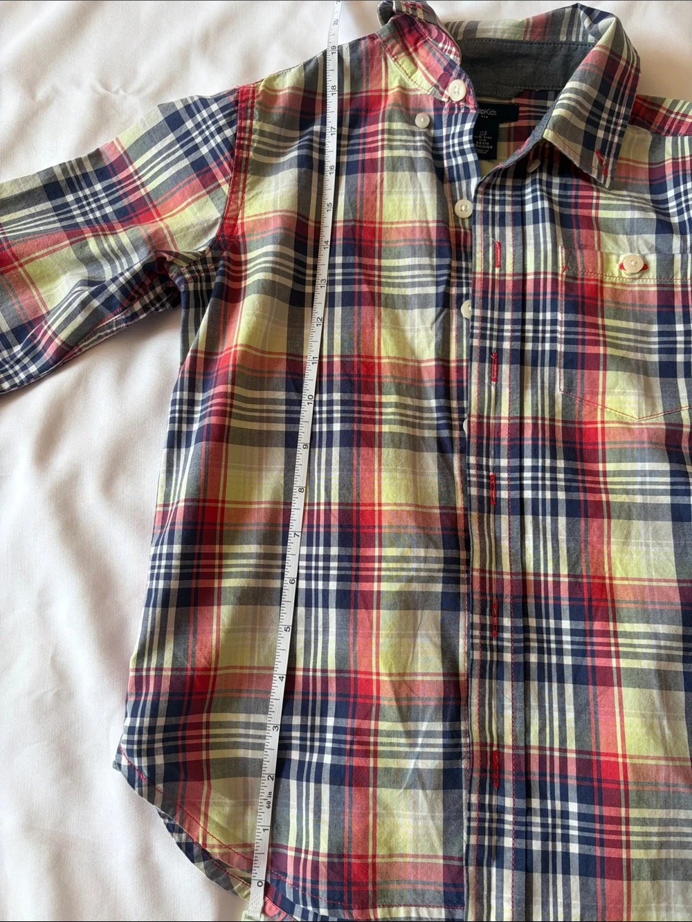 GAP Red, Navy & Yellow Plaid Button-Down Shirt